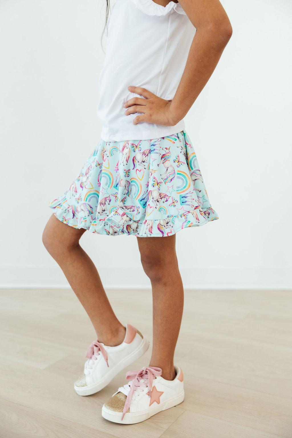 Mila & Rose ® Unicorn Queen Ruffle Twirl Skort — main product shot