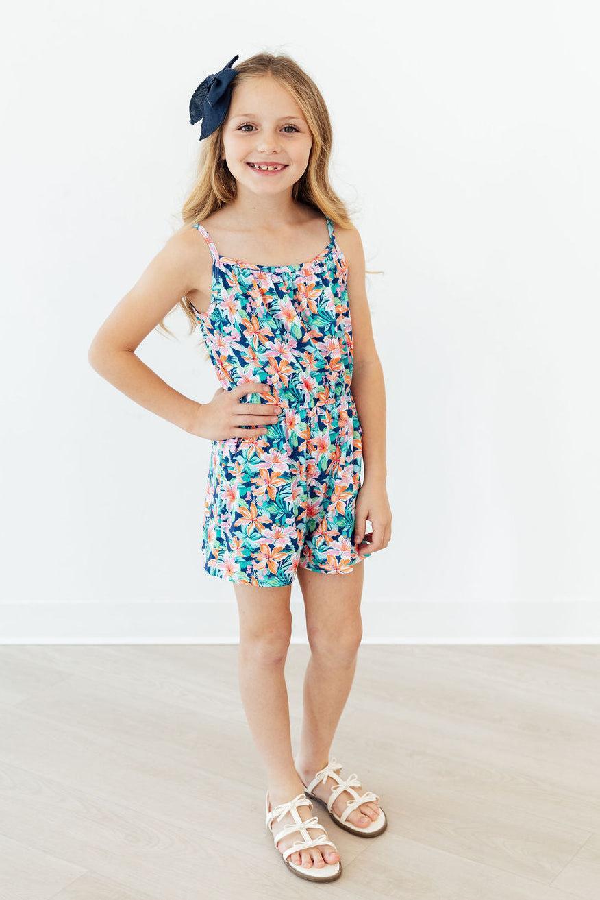 Mila & Rose ® Island Blossoms Strappy Play Romper — main product shot
