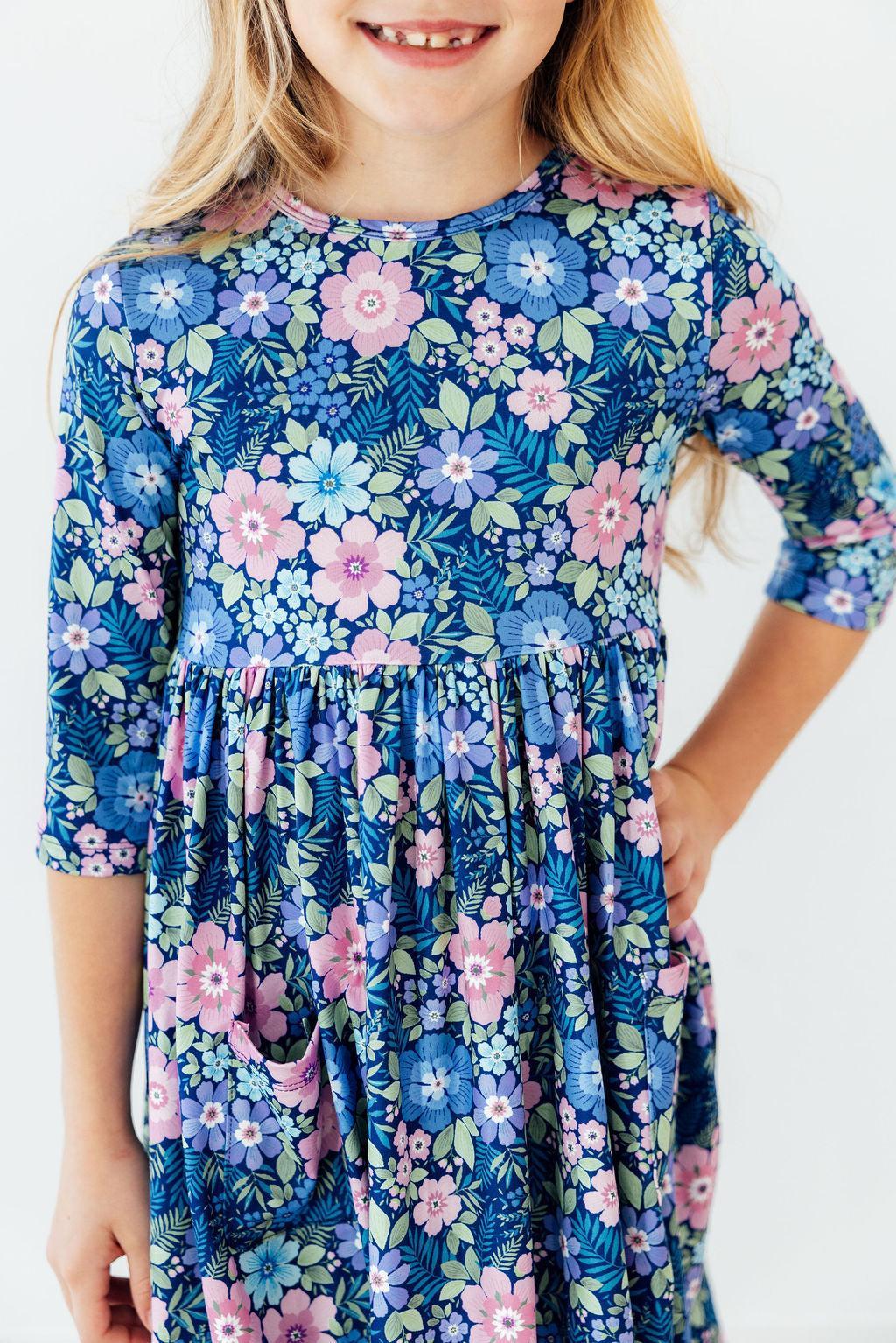 Mila & Rose ® Whimsy 3/4 Sleeve Pocket Twirl Dress — main product shot
