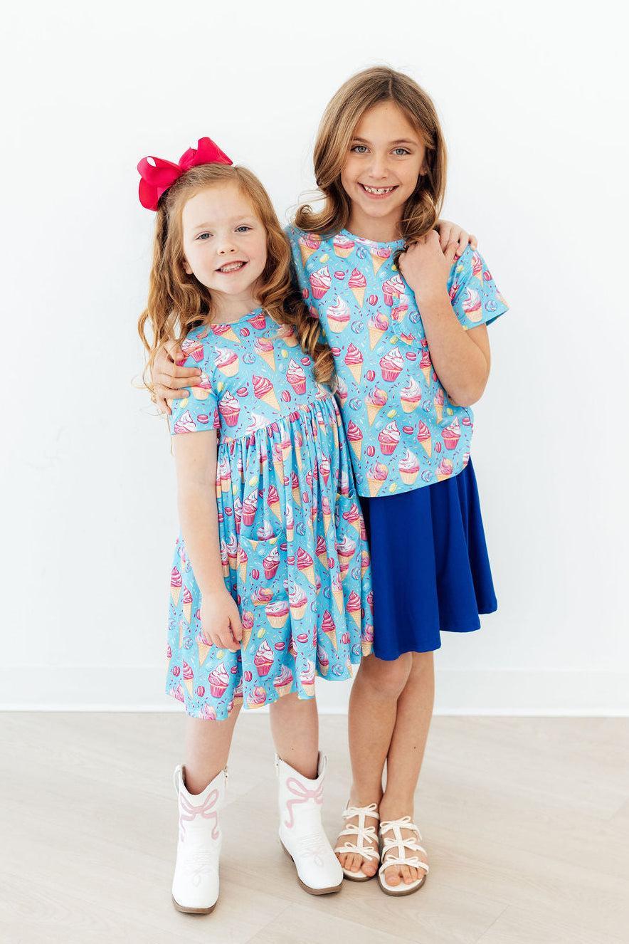 Mila & Rose ® Delightful Desserts S/S Pocket Twirl Dress — detail close-up