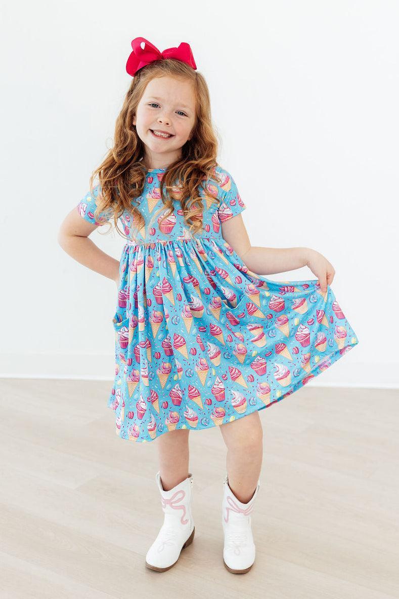 Mila & Rose ® Delightful Desserts S/S Pocket Twirl Dress — lifestyle context