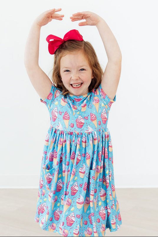 Mila & Rose ® Delightful Desserts S/S Pocket Twirl Dress — side view