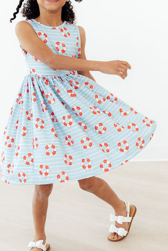 Mila & Rose ® Little Lifeguard Tank Twirl Dress — detail close-up