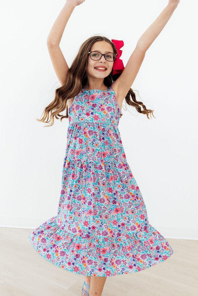 Mila & Rose ® Tropical Garden Ruffle Maxi Dress — lifestyle context