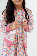 Mila & Rose ® Watercolor Rainbows Satin Jacket — main product shot