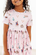 Mila & Rose ® Pink Ranch Hand S/S Pocket Twirl Dress — main product shot