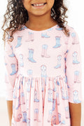 Mila & Rose ® Ribbons & Rodeos 3/4 Sleeve Pocket Twirl Dress — main product shot
