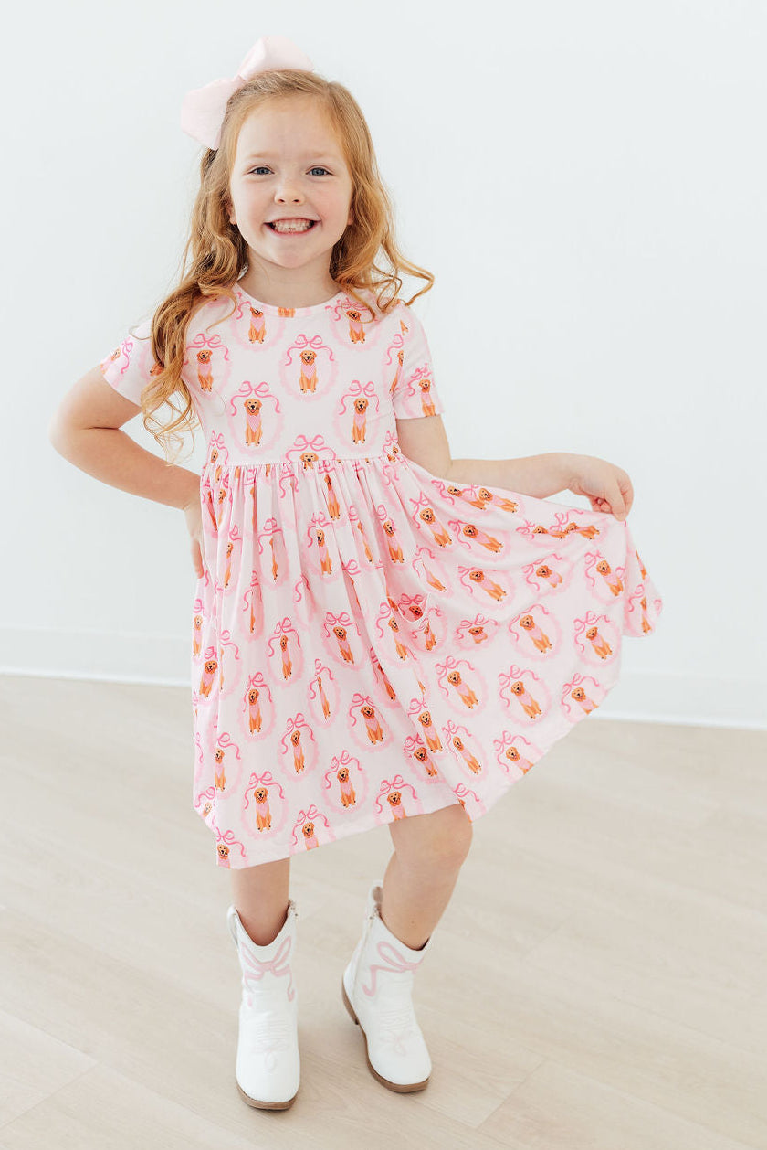 Mila & Rose ® Girl's Best Friend S/S Pocket Twirl Dress — detail close-up