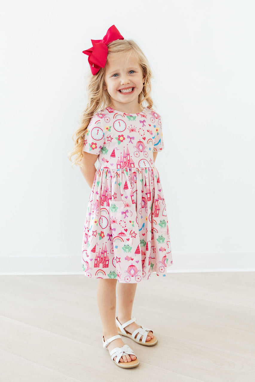Mila & Rose ® Princess & the Froggie S/S Pocket Twirl Dress — back view
