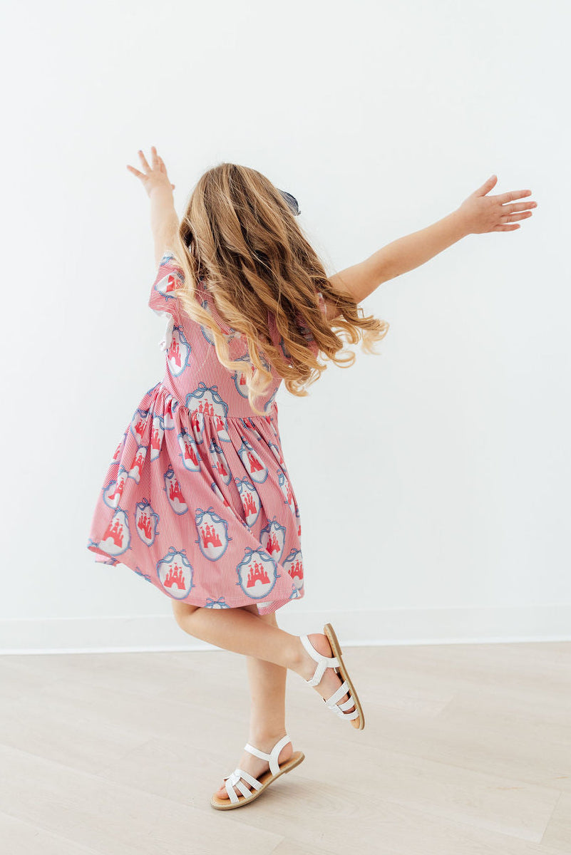 Mila & Rose ® Once Upon a Castle Flutter Sleeve Twirl Dress — alternative angle