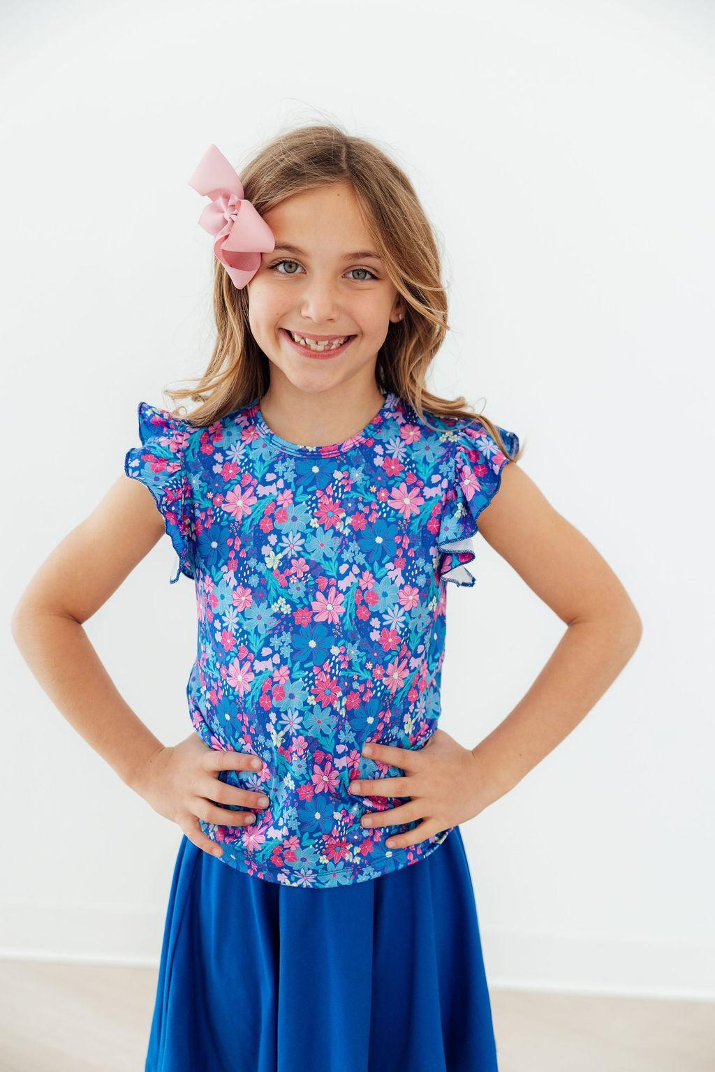Mila & Rose ® Dreaming Daisies S/S Ruffle Tee — back view