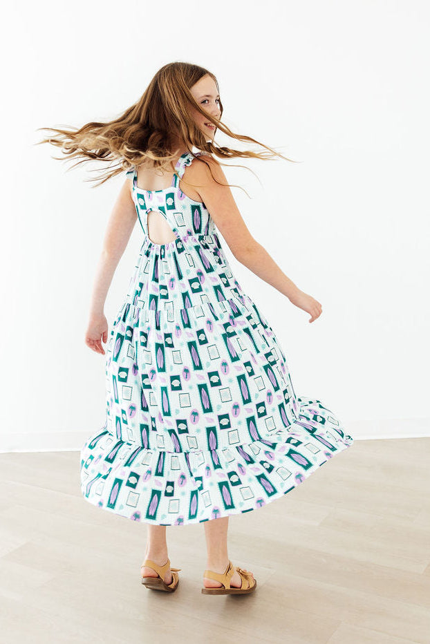 Mila & Rose ® Surfer Girl Ruffle Maxi Dress — side view