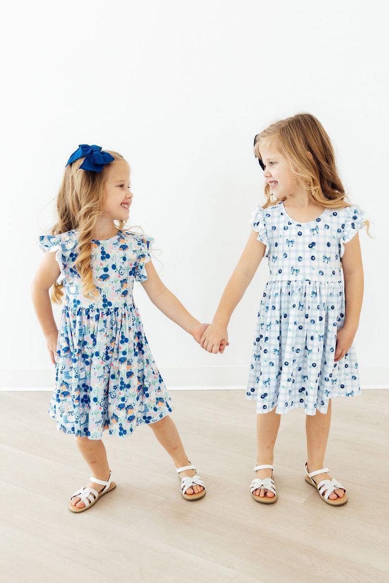 Mila & Rose ® Berry Cute Flutter Sleeve Twirl Dress — detail close-up