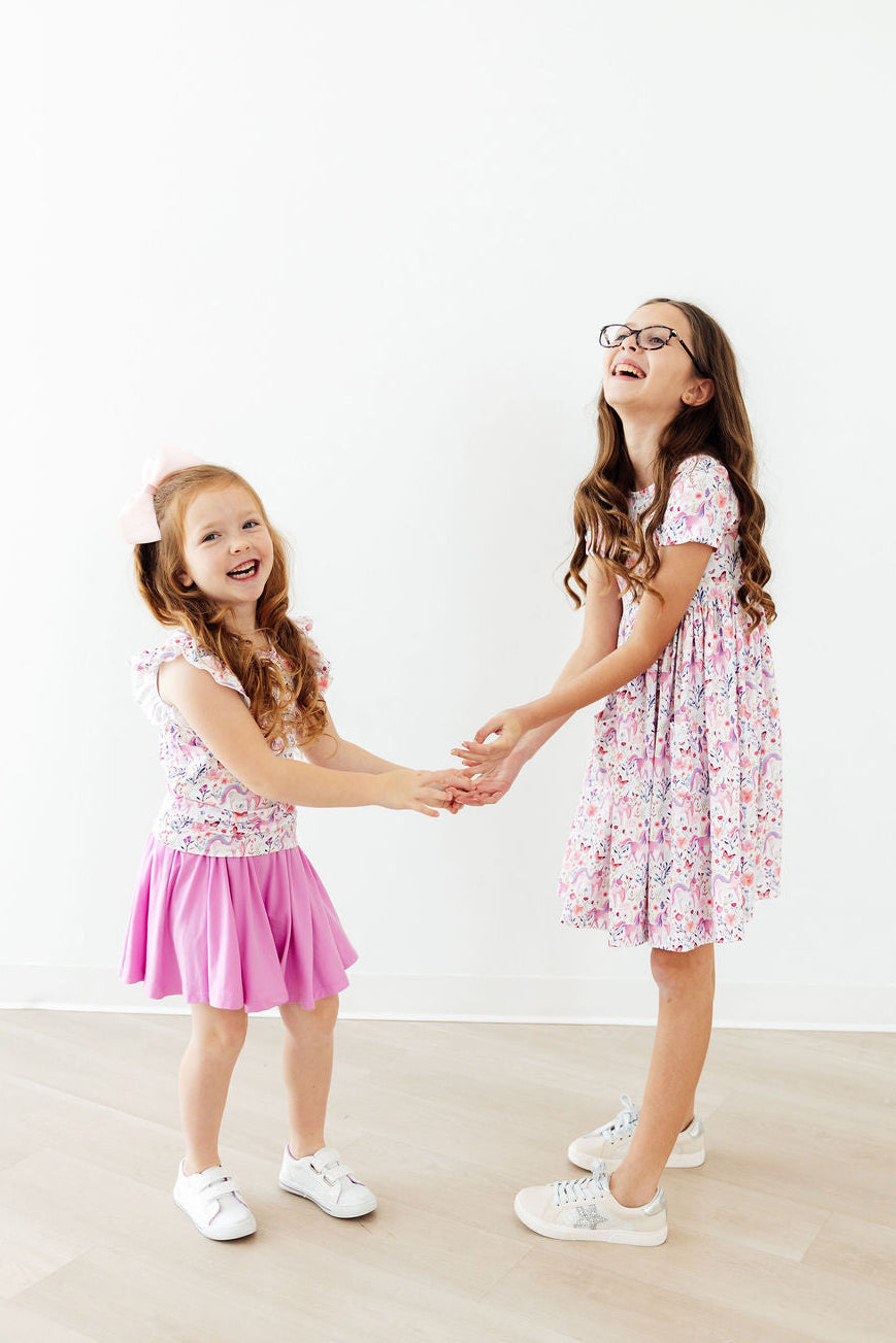 Mila & Rose ® Whimsical Woods S/S Pocket Twirl Dress — detail close-up