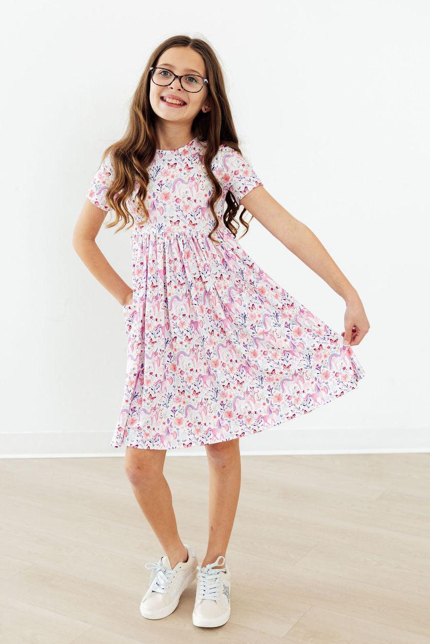 Mila & Rose ® Whimsical Woods S/S Pocket Twirl Dress — side view