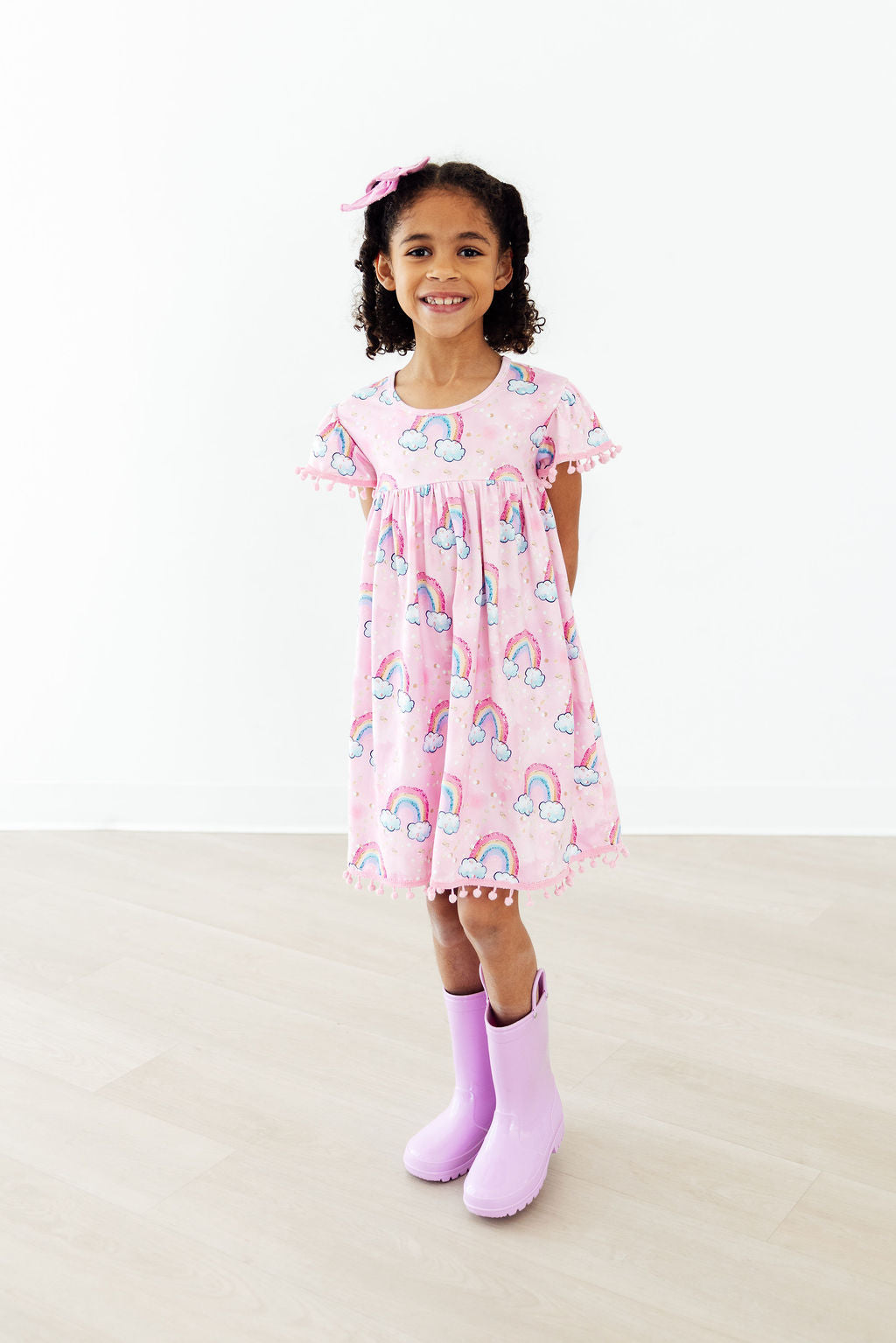 Mila & Rose ® Sparkling Rainbows Pom Pom Dress — lifestyle context