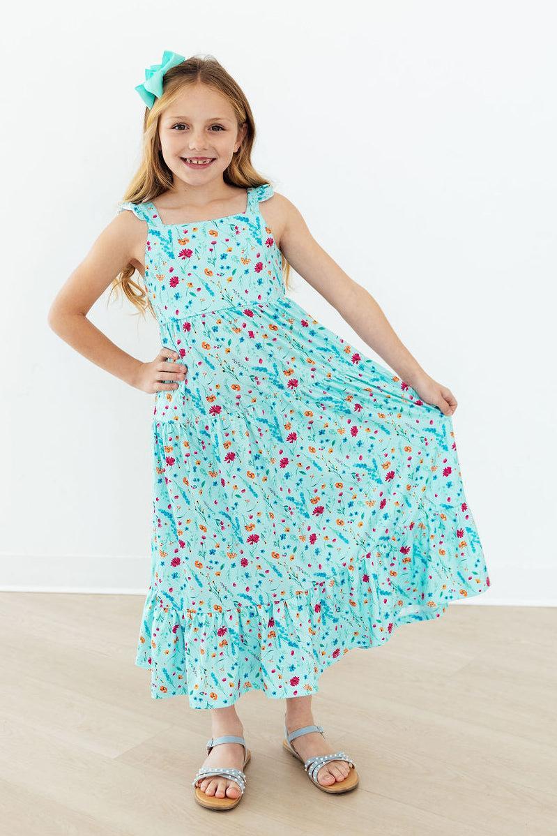 Mila & Rose ® Bluebell Breeze Ruffle Maxi Dress — lifestyle context