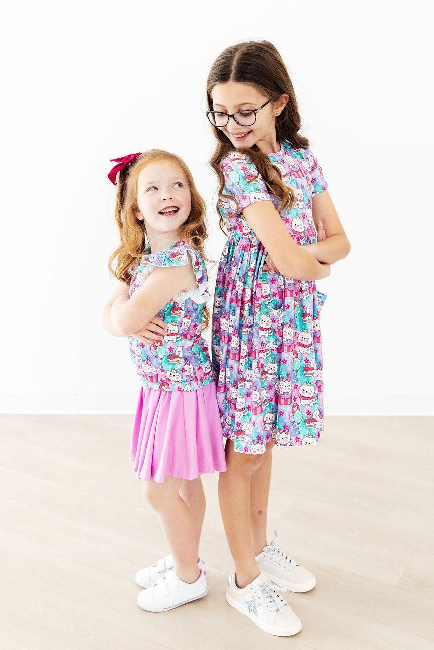 Mila & Rose ® Time to Purr-ty S/S Pocket Twirl Dress — detail close-up