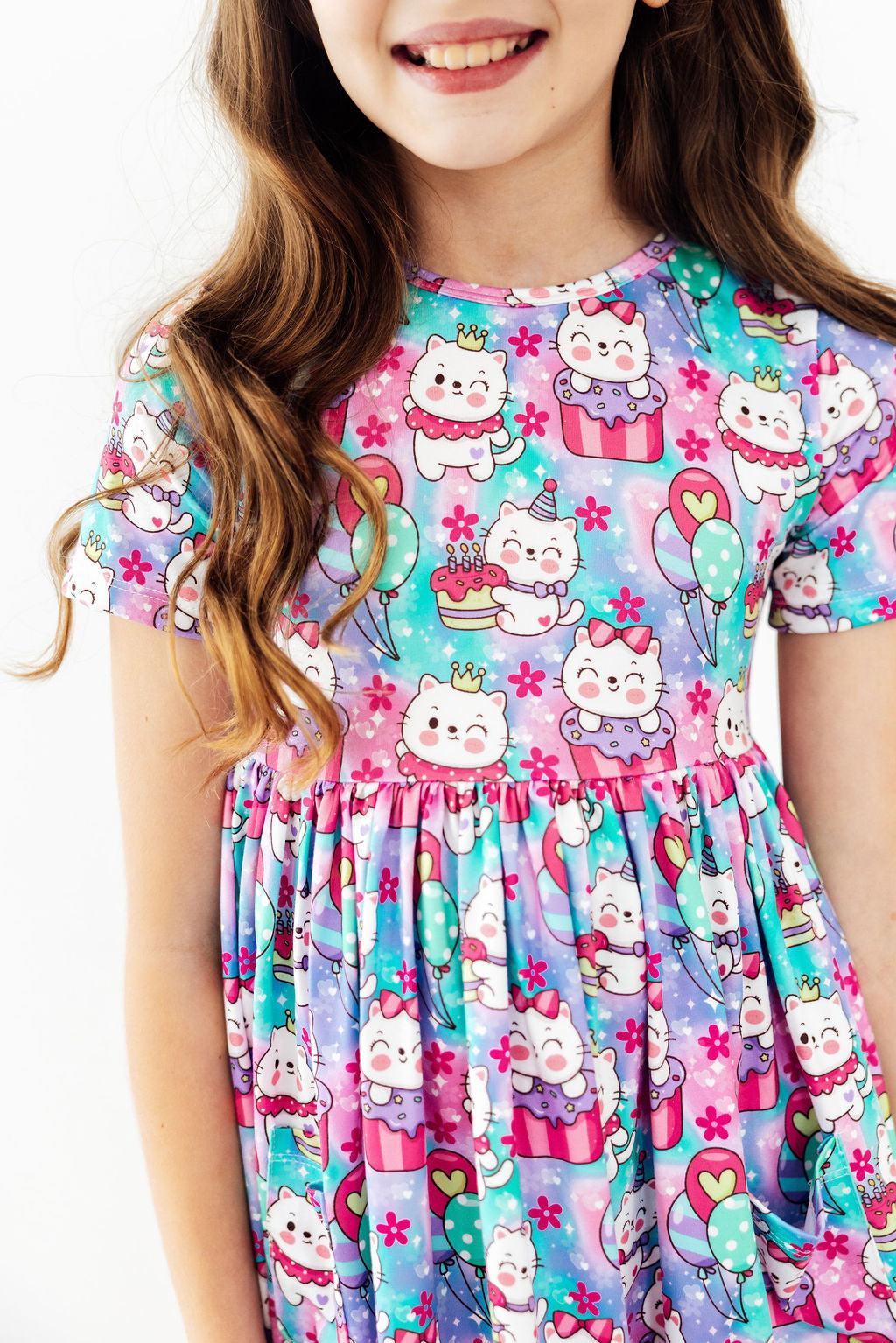 Mila & Rose ® Time to Purr-ty S/S Pocket Twirl Dress — main product shot