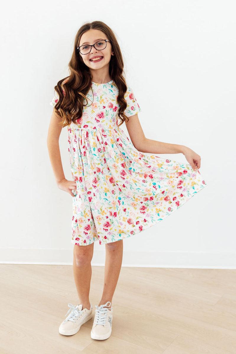 Mila & Rose ® Painted Posies S/S Pocket Twirl Dress — lifestyle context