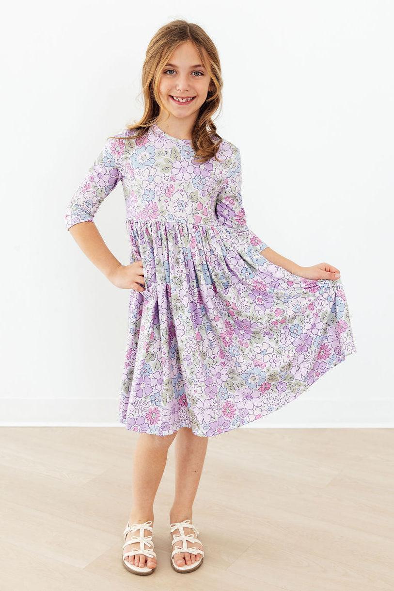 Mila & Rose ® Spring Gardens 3/4 Sleeve Pocket Twirl Dress — lifestyle context