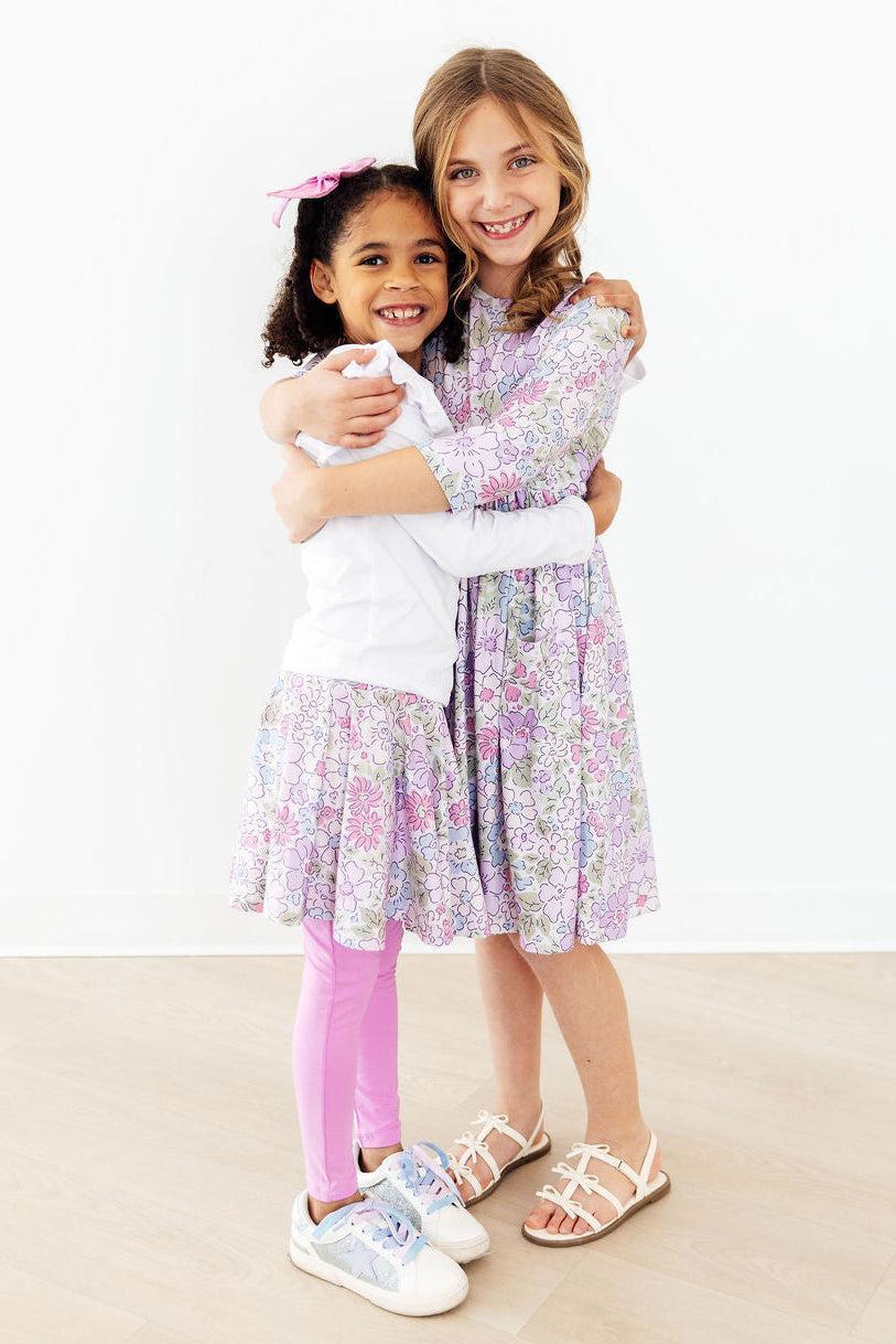 Mila & Rose ® Spring Gardens 3/4 Sleeve Pocket Twirl Dress — side view