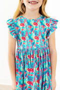 Mila & Rose ® Lovely Llamas Flutter Sleeve Twirl Dress — main product shot