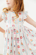 Mila & Rose ® Birthday Cakes Flutter Sleeve Twirl Dress — main product shot