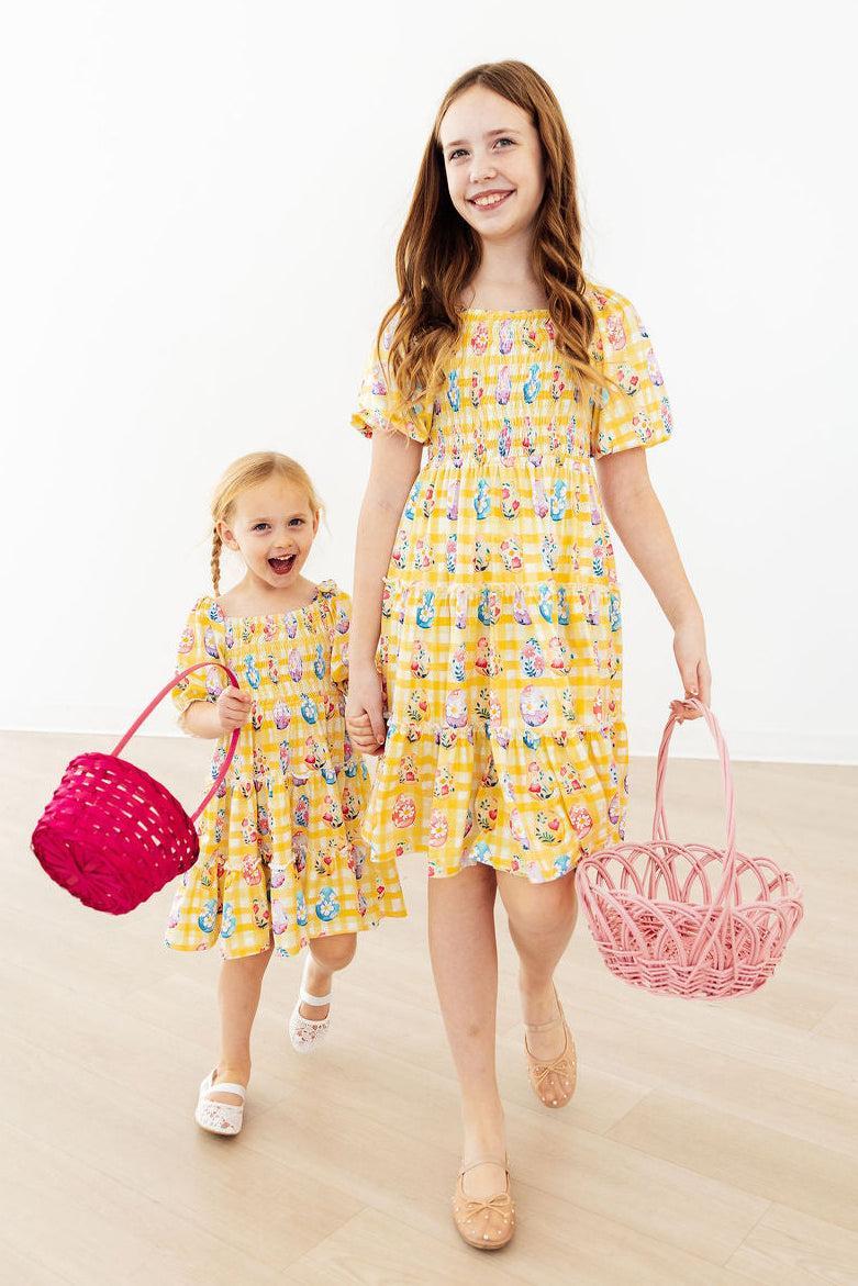 Mila & Rose ® Easter Picnic Smocked Ruffle Dress — alternative angle