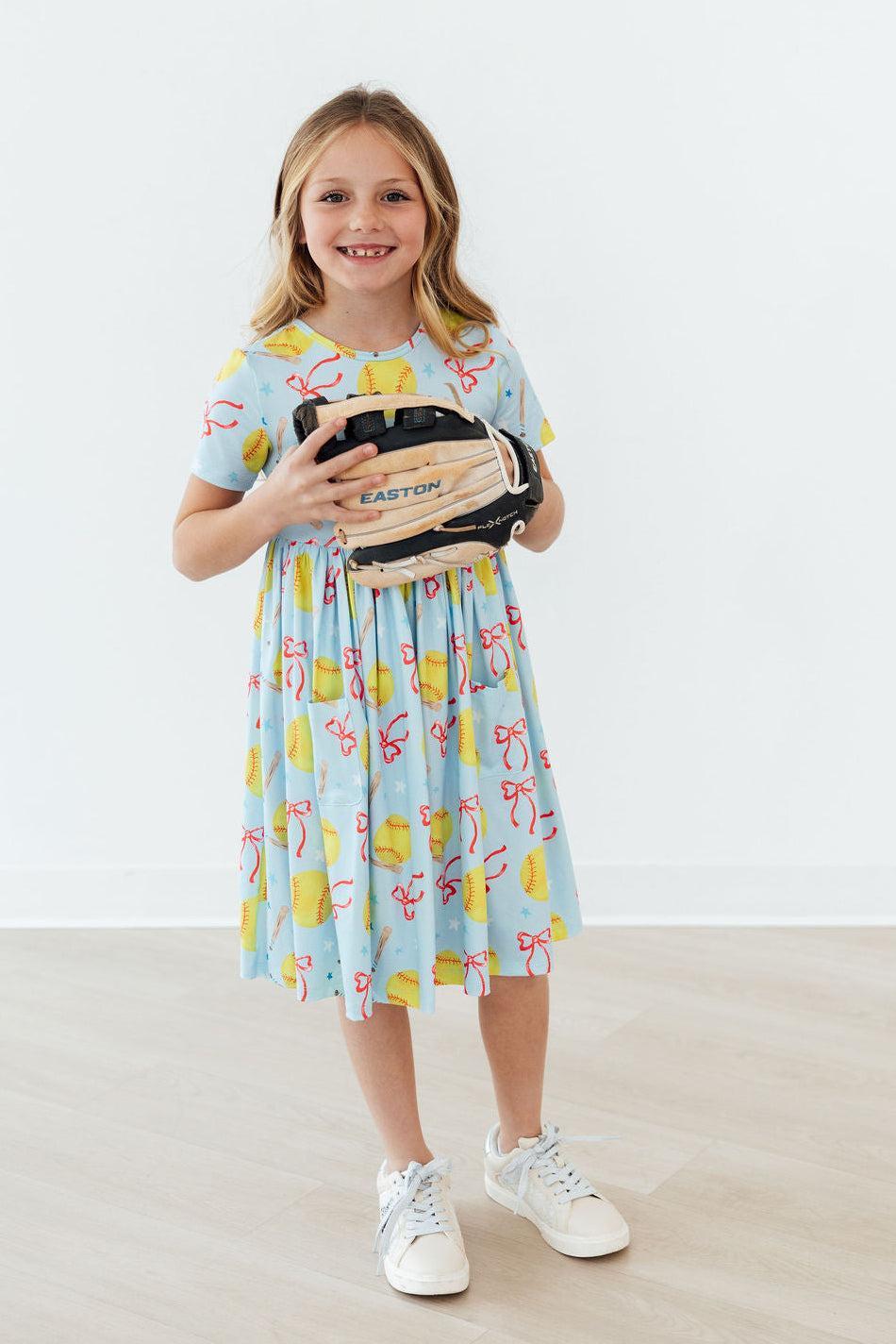 Mila & Rose ® Softball Sweetie S/S Pocket Twirl Dress — main product shot