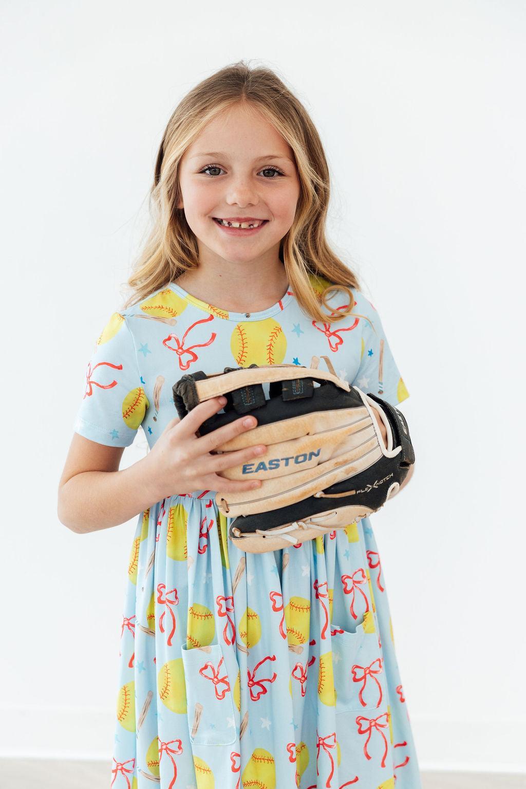 Mila & Rose ® Softball Sweetie S/S Pocket Twirl Dress — side view