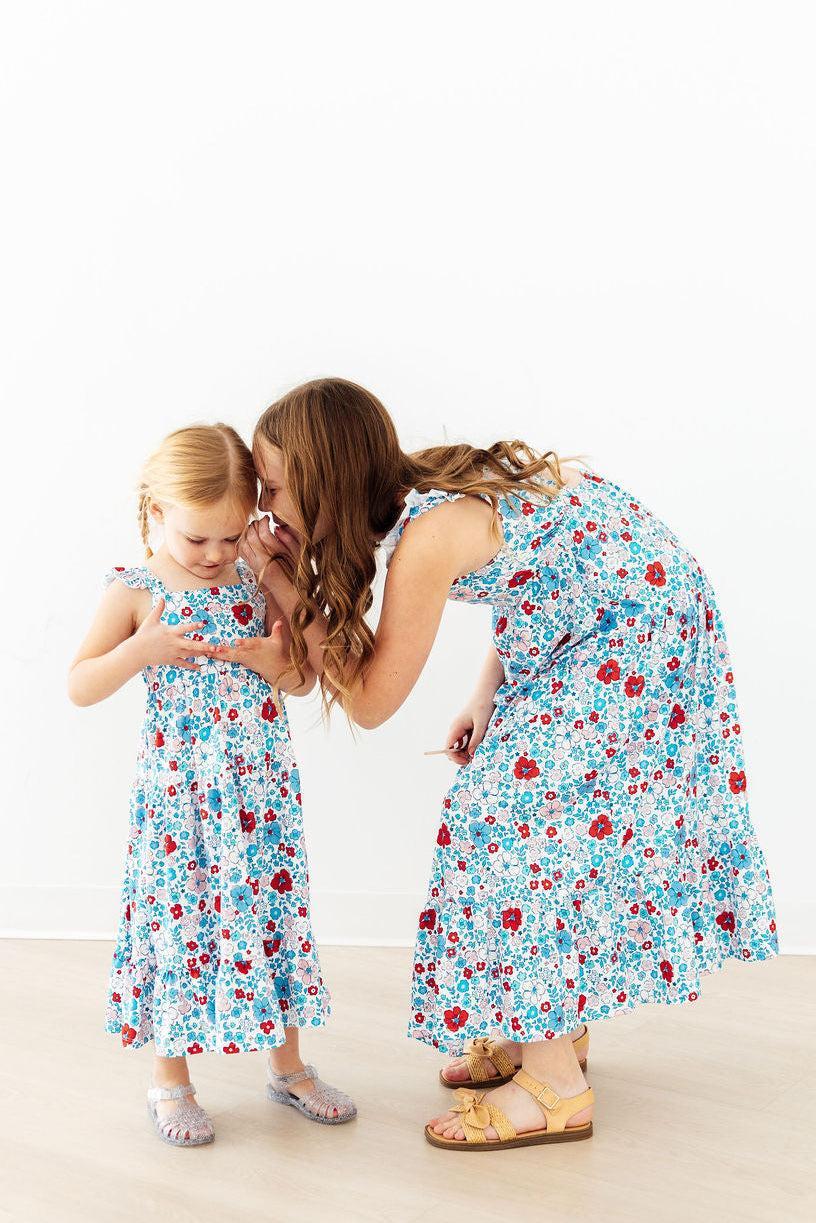 Mila & Rose ® Patriotic Petals Ruffle Maxi Dress — main product shot