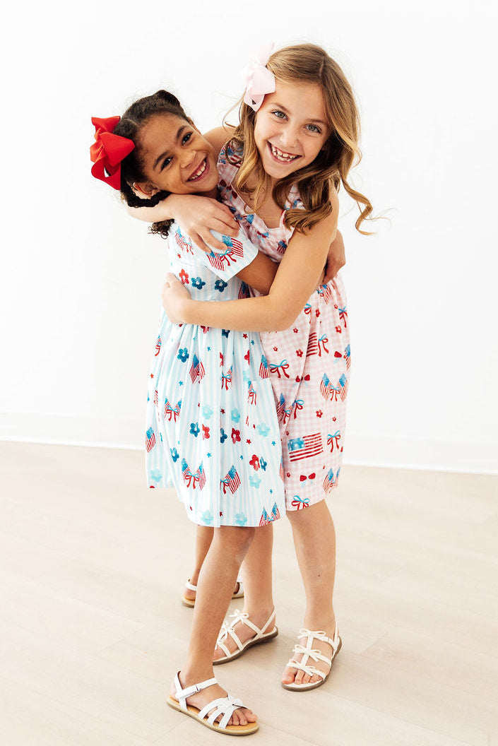 Mila & Rose ® Home of the Brave S/S Pocket Twirl Dress — detail close-up