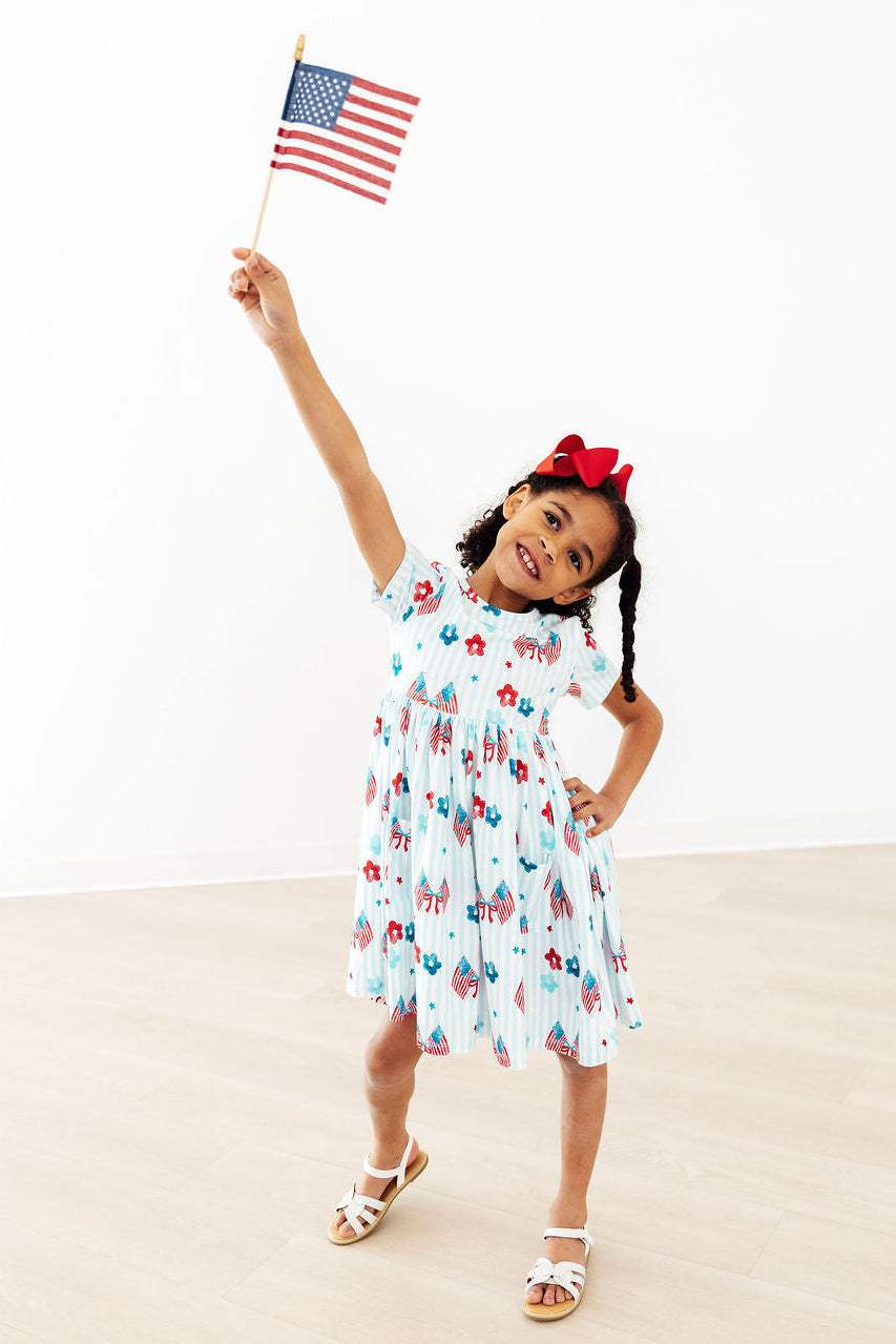 Mila & Rose ® Home of the Brave S/S Pocket Twirl Dress — lifestyle context