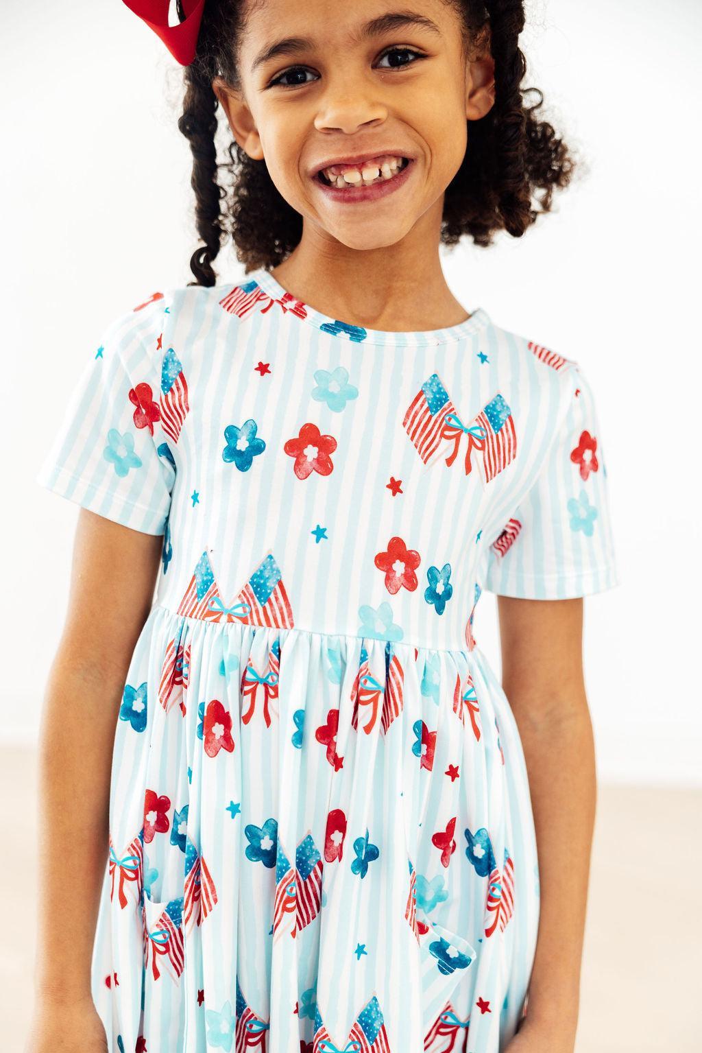 Mila & Rose ® Home of the Brave S/S Pocket Twirl Dress — main product shot