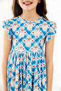 Mila & Rose ® Star Spangled Pups Flutter Sleeve Twirl Dress — main product shot