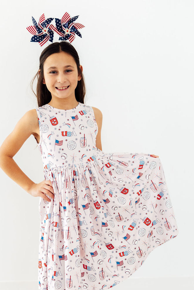 Mila & Rose ® Born in the USA Tank Twirl Dress — detail close-up