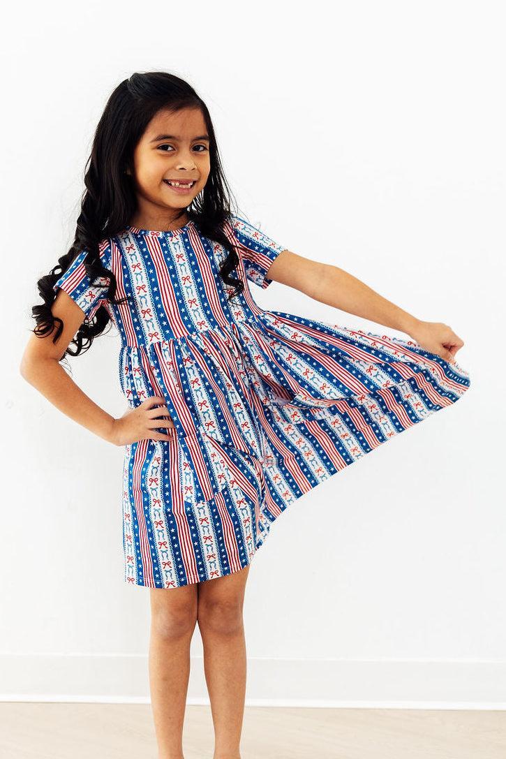 Mila & Rose ® All-American Girl S/S Pocket Twirl Dress — side view