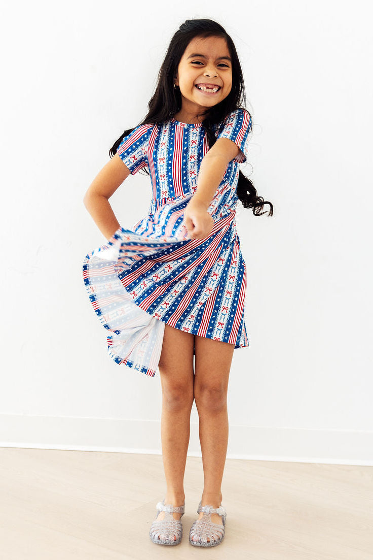 Mila & Rose ® All-American Girl S/S Pocket Twirl Dress — back view