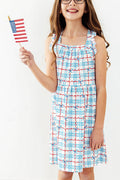 Mila & Rose ® Patriotic Picnic Ruffle Cross Back Dress — main product shot