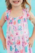 Mila & Rose ® Under the Sea Ruffle Cross Back Dress — main product shot