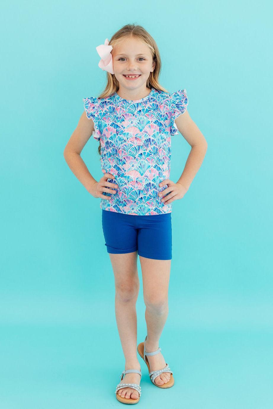 Mila & Rose ® Seaside Shells S/S Ruffle Tee — side view