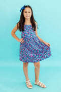 Mila & Rose ® Fish in the Sea Ruffle Cross Back Dress — main product shot