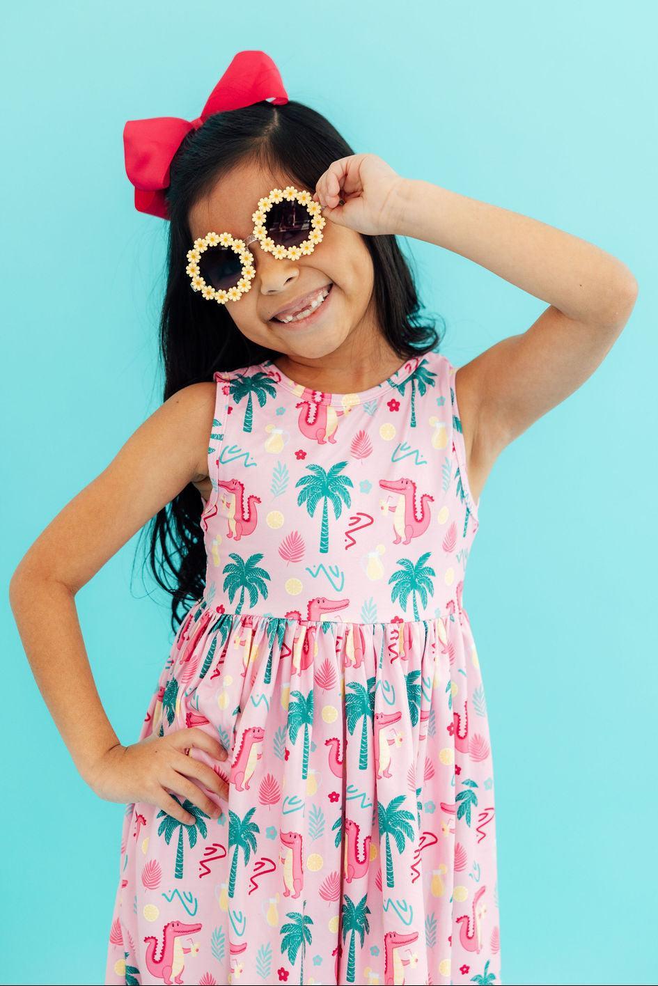Mila & Rose ® Pink Gator-ade Tank Twirl Dress — lifestyle context