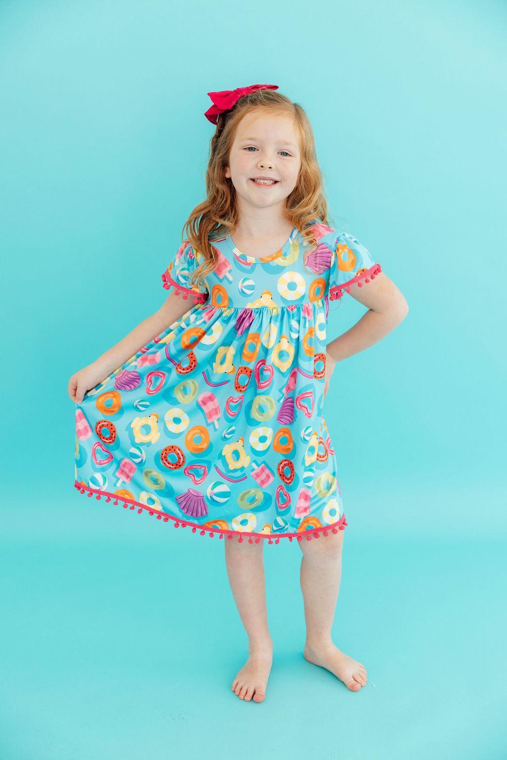 Mila & Rose ® Fun Floaties Pom Pom Dress — detail close-up