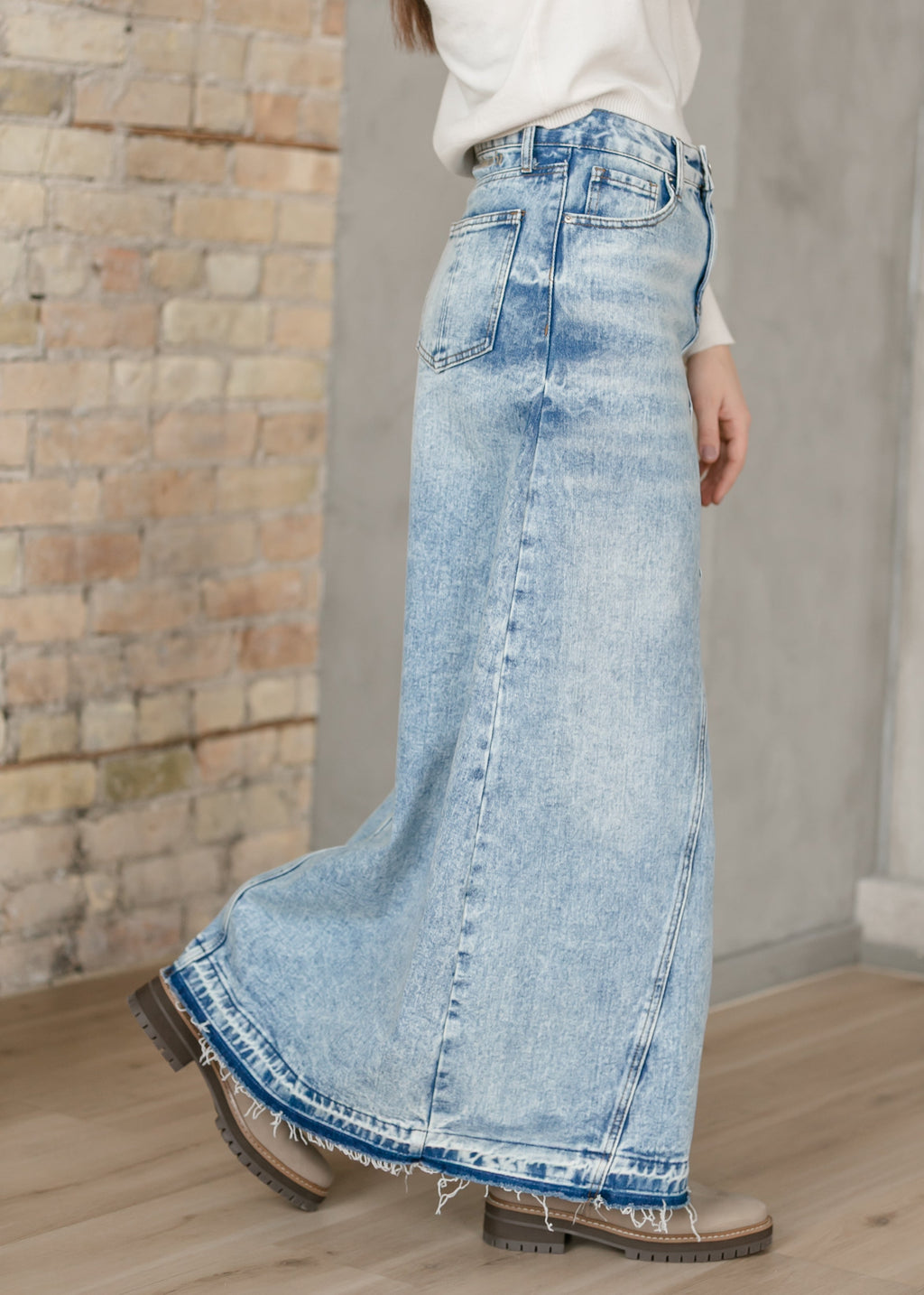 Inherit Co. Mina Denim Maxi Skirt — alternative angle