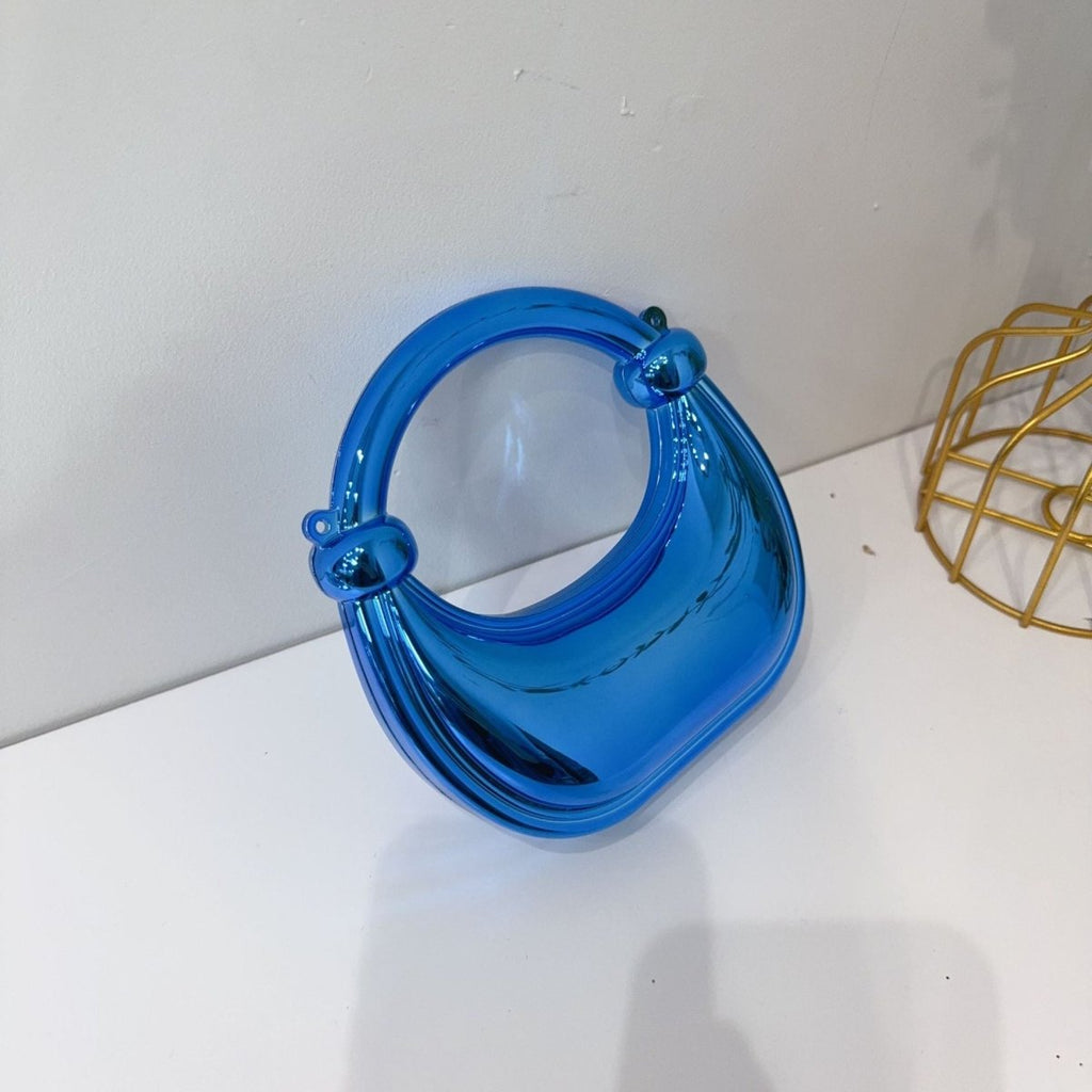 Mariam's Collection Mini Acrylic Crescent Bag Versatile Stylish Clutch Bag (MAC336) — flat-lay composition
