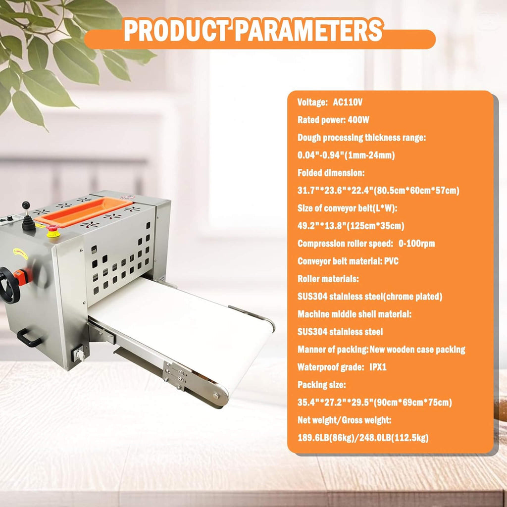 Mini Reversible Stainless Steel Commercial Pastry Pizza Dough Roller Sheeter (SAK92751) – SAKSBY WHOLESALE, view 6