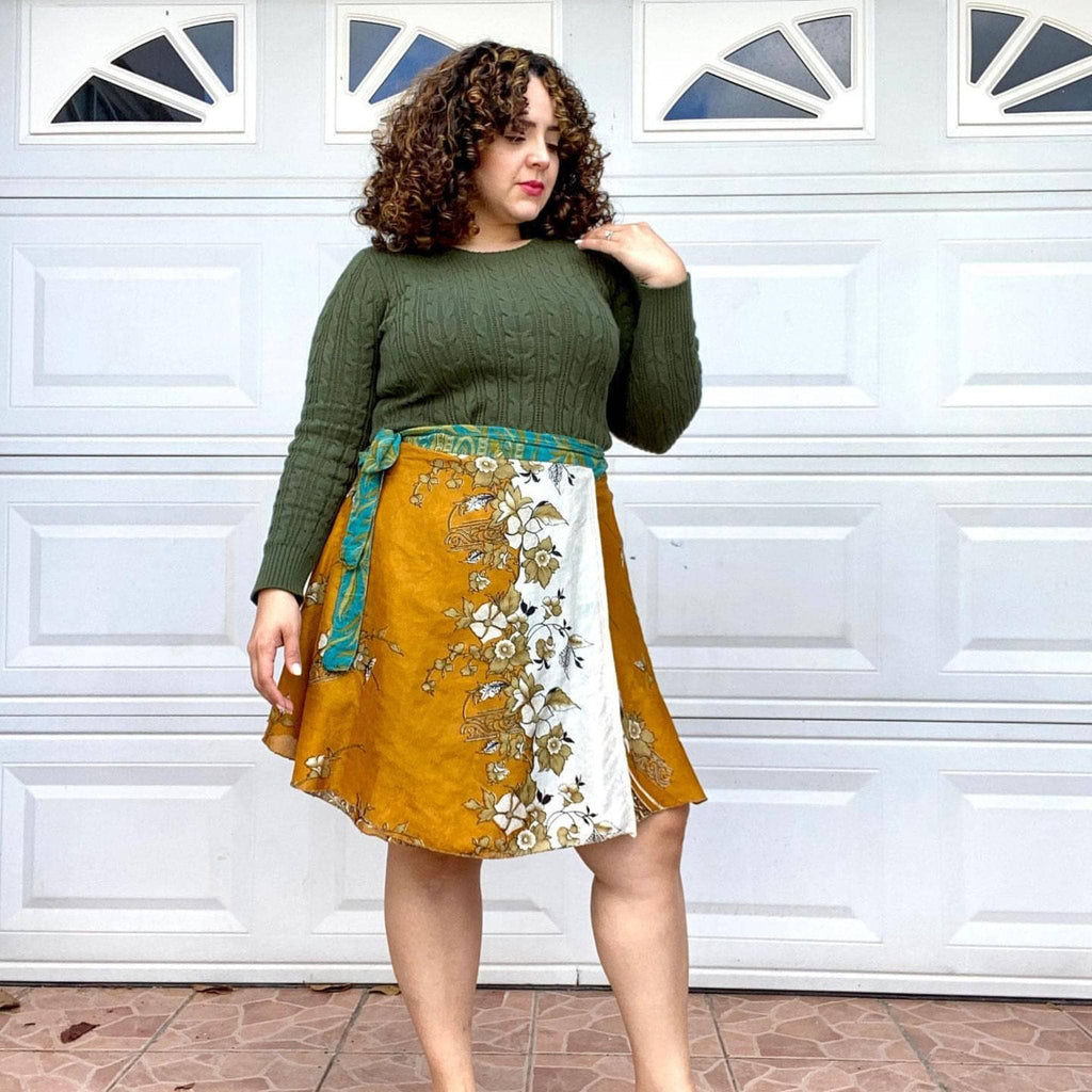 Darn Good Yarn Knee-Length: "Mini" Sari Wrap Skirts — detail shot 7