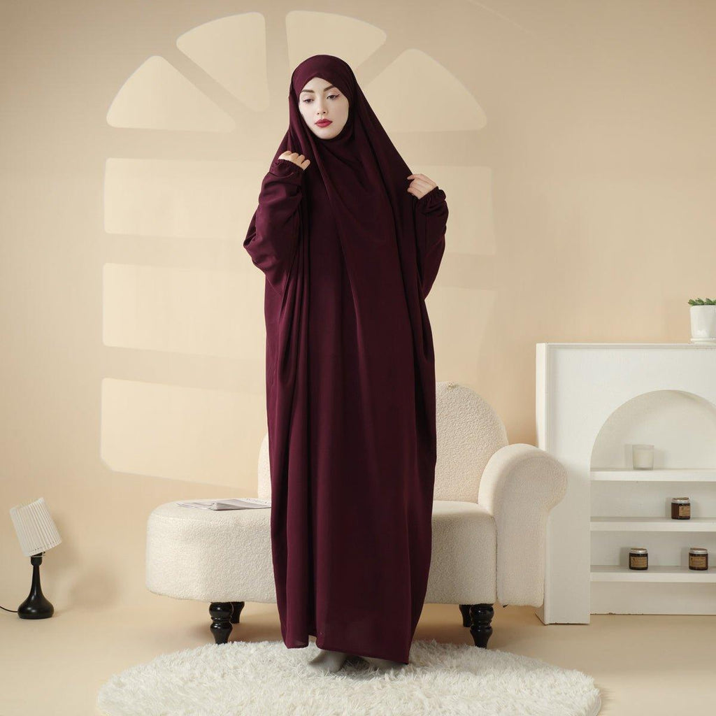 Mariam's Collection Viscose Niqab Attached 1-Piece Plain Jilbab (MJ005) — detail shot 7
